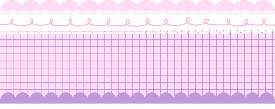Cute Kawaii Border Pink amd Purple grid