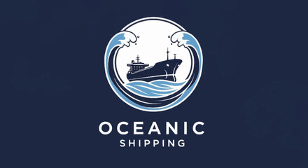 Naklejka premium Oceanic Shipping Company Logo Design.