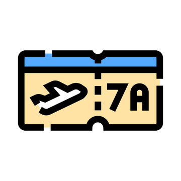 Flight ticket with an airplane graphic and seat number 7a, symbolizing air travel, passenger itineraries, and planning for an upcoming journey