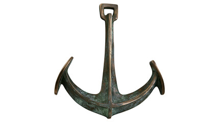 Antique bronze anchor with patina, isolated on transparent background © LUXSTORY
