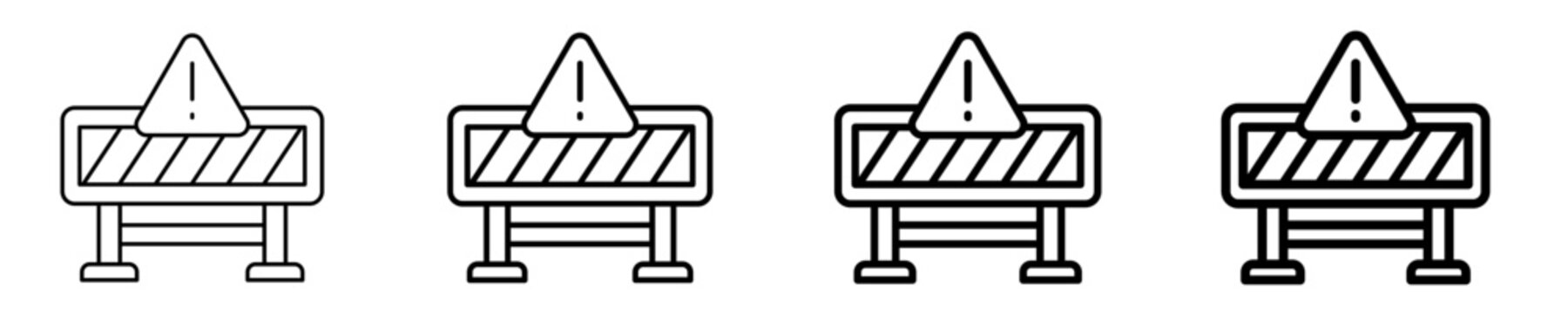 Roadblock Warning  Icon Set Different Style Collection