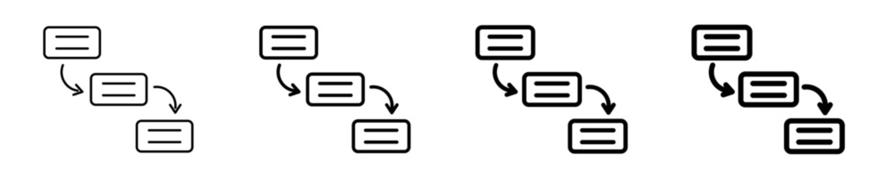 Waterfall Model  Icon Set Different Style Collection