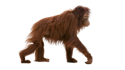 Young orangutan walking, isolated on transparent background © LUXSTORY