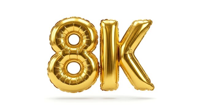 Gold foil balloons spelling 81k celebration