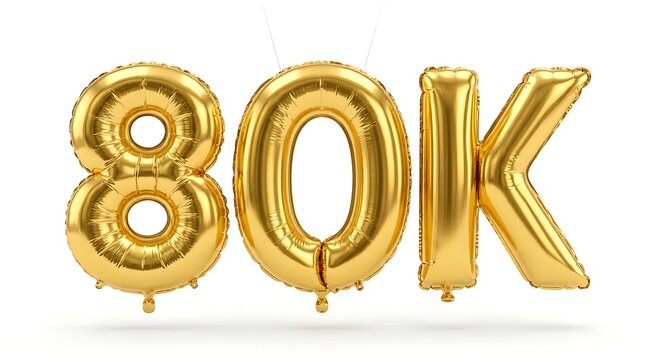 Golden foil 80k celebration balloons