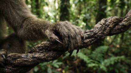 Fototapeta premium Monkey hand_gripping ancient vine