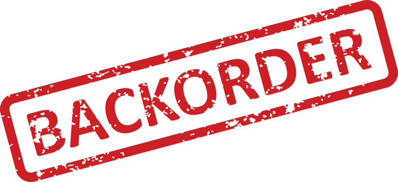 Red backorder stamp on white background