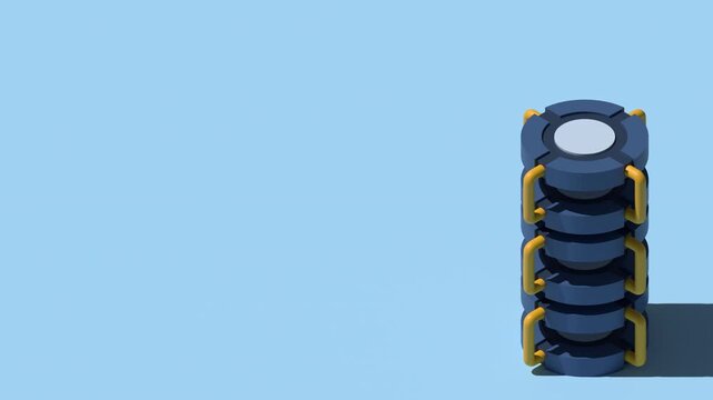 3D isometric cloud database animation. Cloud computing and file cloud storage. Big data storage technology. Isometric technology. 4K video animated in isometric style