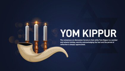 Yom Kippur concept poster, banner, social media post, postcard, background, backdrop, template, greeting card, web banner, cover design, and vector illustration © MstMouluda