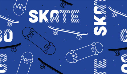 Cute skateboard pattern background vector design © rupa