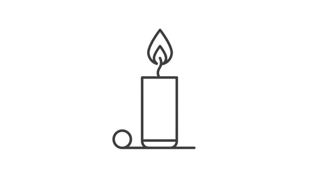 Minimalist single candle with flame icon, simple line art