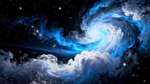 Cosmic nebula with stars and clouds