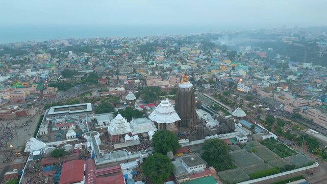 Aerial View of Sri Jagannath Temple in Puri, Odisha