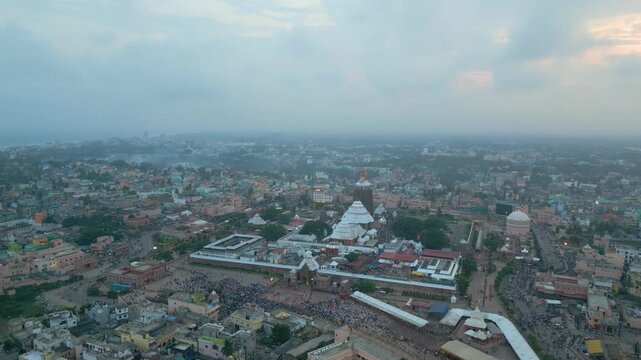 Aerial View of Sri Jagannath Temple in Puri, Odisha