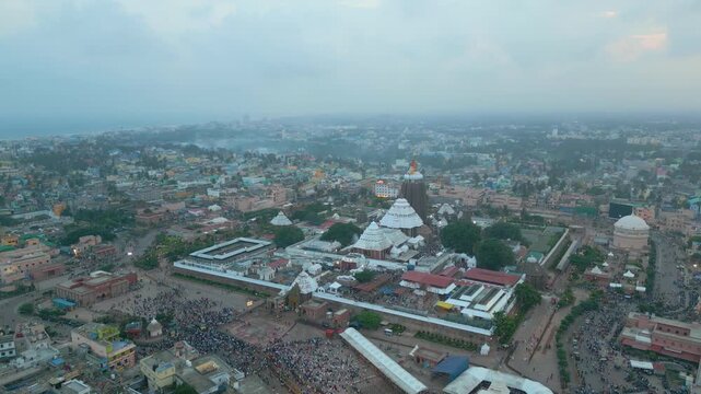 Aerial View of Sri Jagannath Temple in Puri, Odisha