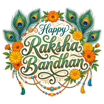 Happy Raksha Bandhan ornate mandala background with traditional colors