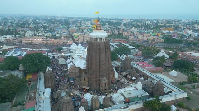 Aerial View of Sri Jagannath Temple in Puri, Odisha