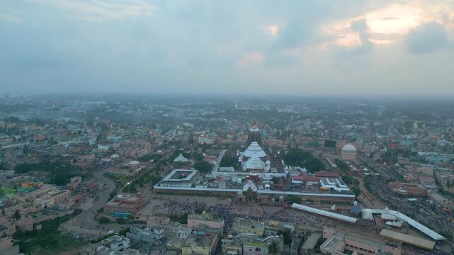 Aerial View of Sri Jagannath Temple in Puri, Odisha