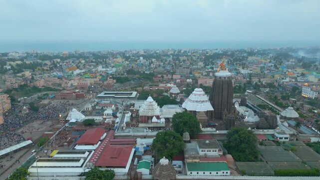 Aerial View of Sri Jagannath Temple in Puri, Odisha