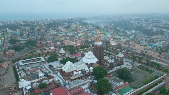 Aerial View of Sri Jagannath Temple in Puri, Odisha