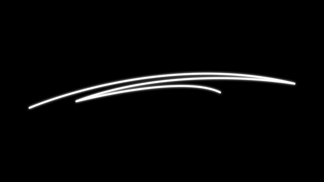 Set of self drawing text highlight underline stroke animations with red and black design elements on white background.