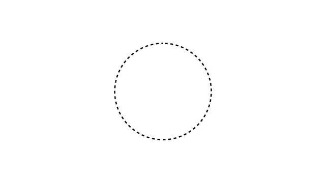4 Seamless Animated Oval Dashed Rings, UI Highlight Elements 8s Loop Each. on white background