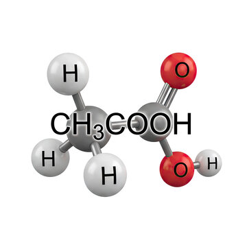 Acetic acid molecule model