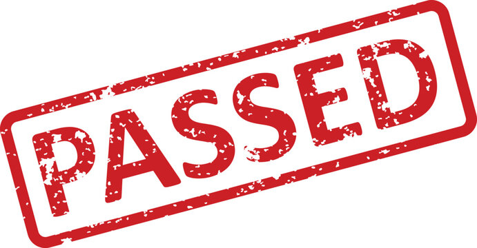 Red stamp with passed text