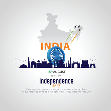 15th august happy independence day democratic India 80th with Indian flag. abstract vector illustration design