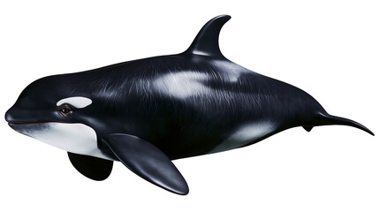 Orca whale with black and white markings, isolated on transparent background © Andrej