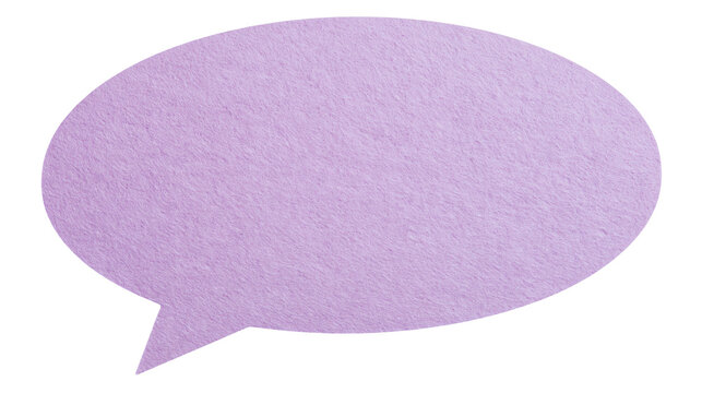 Lavender textured speech bubble, isolated on transparent background