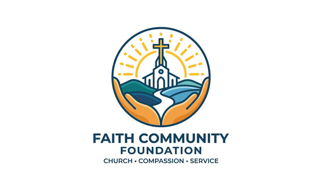 Faith Community Foundation logo with church and hands.