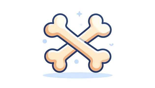 Crossed Bones with Sparkles on White Background