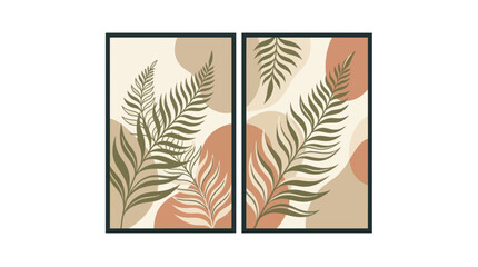 Boho Abstract Art: Tropical Leaves and Organic Shapes - Mid Century Modern Decor © Sastro