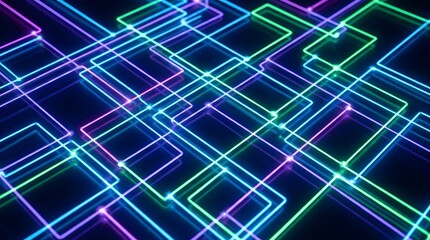 Fototapeta premium Futuristic Light Grid Texture