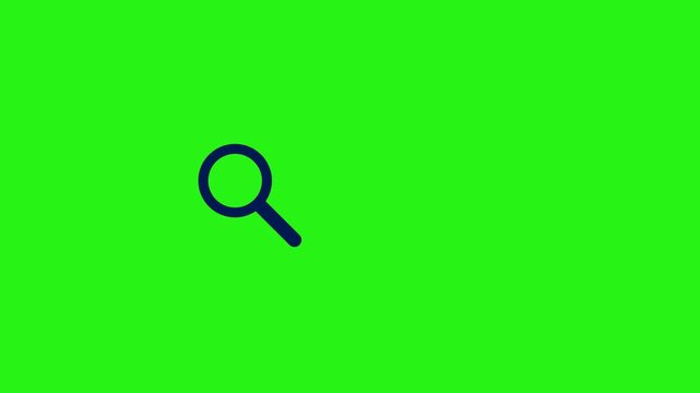 Search Magnifying Glass Rotating Representing Scanning Searching Animation Loop Isolated on Green Screen