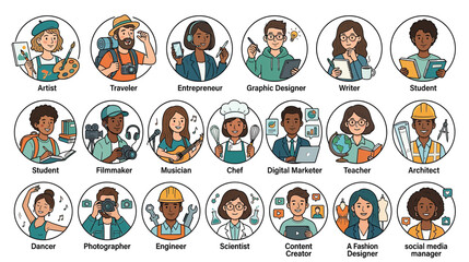 Fototapeta premium Diverse Professions and Occupations Collection: People in Various Careers