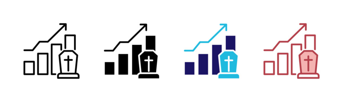 Mortality Rate Icons, Multi Style Icon Set