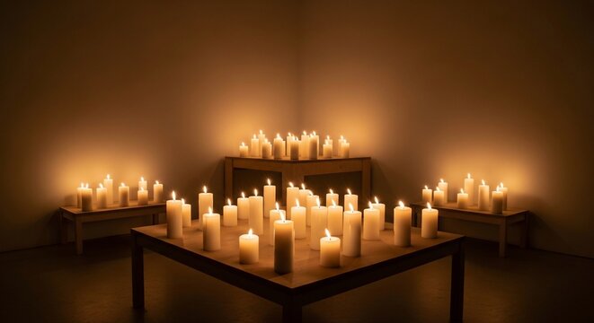 Lit candles warmth