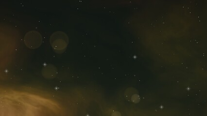 Abstract starry night sky with nebula and bokeh © adinda