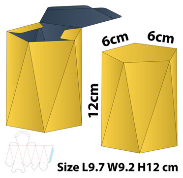 Geometric Pentagonal Faceted Gift Box Template