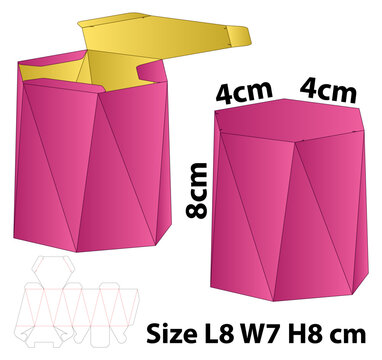 Geometric Hexagonal Faceted Gift Box Template
