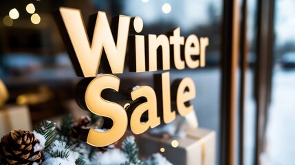 Fototapeta premium A festive window display features illuminated 