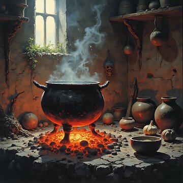 Traditional Clay Anafre Glowing Beneath Smoke-Blackened 