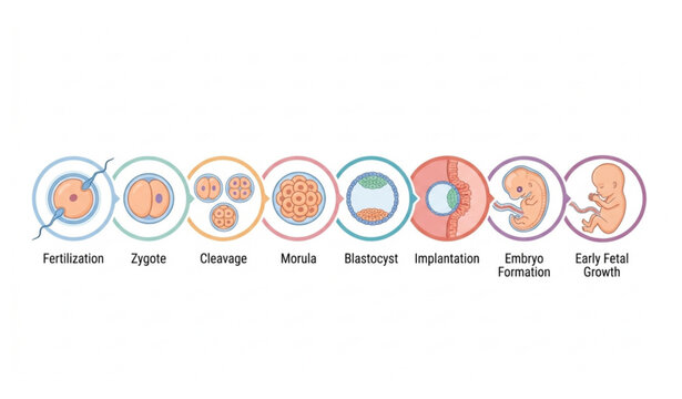 Medical infographic of human embryo development stages vector