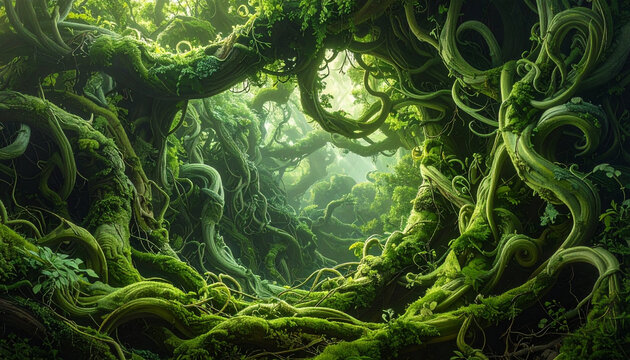 Lush green forest canopy
