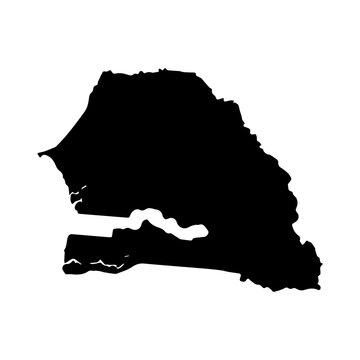 Republic of Senegal map icon Africa logo design illustration