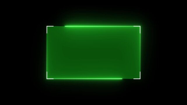 Futuristic HUD callout frame for digital interface. Sci fi HUD lower third with copy space for broadcast titles. Neon UI screen overlay for gaming and news use. News frame, hud elements.