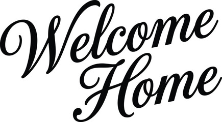Welcome home typography silhouette isolated on transparent background © NASIMA