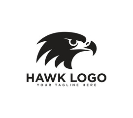 Obraz premium Bold hawk head logo design with fierce mascot vector graphic illustration